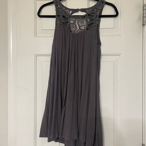 Gray Lace Mini Dress
